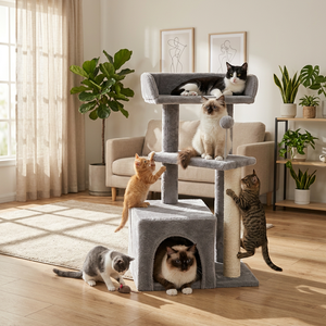 Árbol para <span class=keywords><strong>Gatos</strong></span> Extra Grande de Lujo Personalizado por el Fabricante, Torre Resistente de Madera de Estilo Moderno, el Más Vendido, con Rascador de Sisal para <span class=keywords><strong>Gatos</strong></span> <span class=keywords><strong>Grandes</strong></span> - Product Image 3