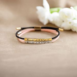 Bracelet Motivationnel en Acier Inoxydable, Souviens-Toi Qui Tu Es, Bracelet Design Tube - Product Image 2