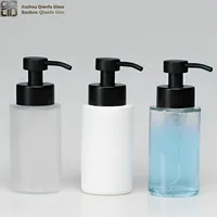 Flacon en verre 300ml 350ml Forme cylindrique Distributeur de savon liquide mousse Pompe Emballage
