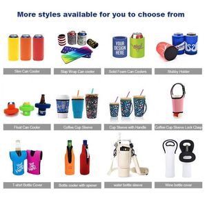 Neoprene T-shirt Sublimation Can Coozies Blank Slim Beer Can Sleeve Knit Coozies With Custom Logo - Product Image 5