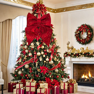 Classic Butterfly Design Customized Hot-Stamped Eco-Friendly Reusable Polyester Velvet Factory Xmas <b>Tree</b> Decorations Wedding - Product Image 1