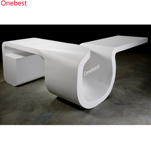 Hi-macs Muebles de oficina de superficie sólida <span class=keywords><strong>Escritorio</strong></span> en forma de cruz Diseño único <span class=keywords><strong>Escritorio</strong></span> de oficina ejecutiva para CEO - Product Image 4