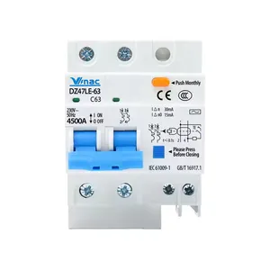 3P+N Earth Leakage Miniature Circuit Breaker MCB RCCB 6A 10A 16A 20A 25A 32A 40A 50A 63A