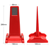 Séparateur de voie routière flexible en TPU rouge réfléchissant de 280 mm de hauteur, poteau de délimitation de sécurité, avertisseur de circulation