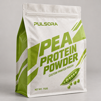 Sachet d'emballage personnalisé pour poudre protéinée avec fermeture éclair, pochette verticale pour fabricant d'emballages alimentaires et de compléments