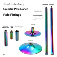 Barre de danse colorée XLAN 45 mm, acier inoxydable de qualité supérieure, robuste, professionnelle, rotation à 360°, hauteur réglable
