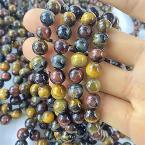 Wholesale Stunning Crystal Tri-Color Tiger Eye Stone Bracelet For Gifts