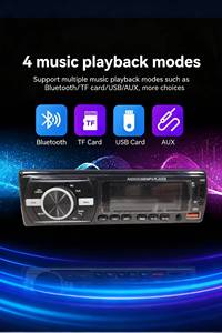 เครื่องเล่น MP3 แบบ 1 DIN ยูนิเวอร์แซล พร้อม FM, Bluetooth, AUX, USB, จอ LED และเครื่องบันทึกเสียงในรถยนต์ - Product Image 6