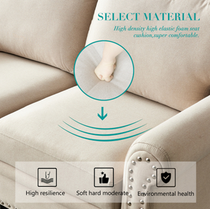 Modern Chesterfield 3-Seater Tufted Fabric <b>Sofa</b> High Back Upholstered Set <b>for</b> Living Room Convertible <b>Sponge</b> <b>for</b> Apartments - Product Image 5