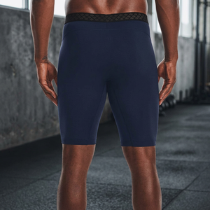 Shorts Bermuda pour homme, bleu marine, coupe sportive, taille mi-haute, détails en dentelle élastique - Product Image 5