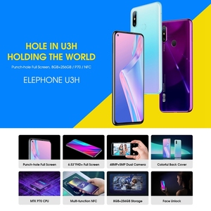 Smartphone <span class=keywords><strong>Elephone</strong></span> U3H Android 10, écran 6,53 pouces, 8 Go + 256 Go, appareil photo frontal 24 MP, appareil photo principal 48 MP, charge sans fil, 4G, NFC - Product Image 3