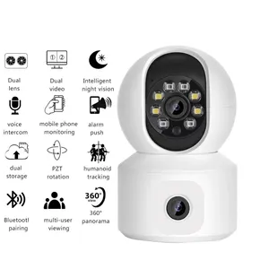 5X Zoom izleme Robot Icsee kapalı akıllı ev 5MP bebek Pet monitörler çift Lens PTZ Wifi güvenlik gözetim CCTV IP kamera