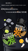 Bonbons effervescents prébiotiques au charbon de noix de coco OEM ODM, approvisionnement direct usine, emballage personnalisé avec logo, bonbons à mâcher micro-bulles