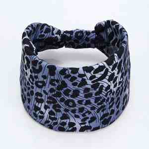 Diadema Deportiva de Estilo Europeo Americano para Niñas, Primavera-Verano, Estampado de Leopardo, Ancha, Elástica, Absorbente de Sudor - Product Image 2