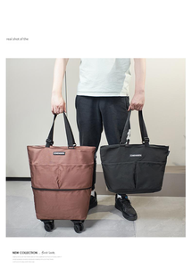 Bolsa de viaje de corta distancia para <span class=keywords><strong>mujer</strong></span>, para viajes de negocios, bolsa de remolque de embarque tirada a mano con <span class=keywords><strong>ruedas</strong></span> plegable, práctica bolsa de mano - Product Image 2