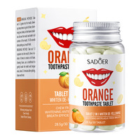 SADOER Série de Dentifrices Solides Éclaircissants et Anti-Jaunissement à l'Orange pour l'Élimination de la Plaque Dentaire
