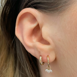 CANNER S925 Boucles d'oreilles créoles huggie en argent sterling avec pétale, œil de cheval et marquise CZ, plaqué or 18 carats, pour femmes, bijoux, cadeaux pour filles - Product Image 3