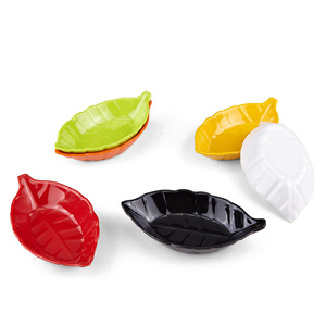 Leaf-Shaped Melamine Small Dishes 5 Colors Food Grade Condiment <b>Plates</b> For Party Hotel Use - Product Image 1