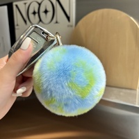 En gros, Pendentif porte-clés modèle mode en forme de boule, personnalisé et créatif, en fourrure de lapin douce, décoration à suspendre pour sac à dos, anniversaire