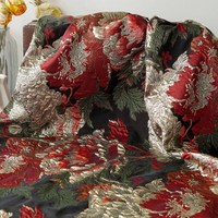 Tissu Jacquard Brocart Métallique Doré Floral 3D Gaufré, Nouveau Design Tendance, Vente en Gros Personnalisée pour Vêtements
