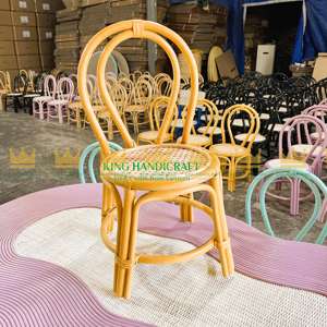 Silla de ratán tejida a mano ecológica para niños, 100% materiales naturales para cocina, dormitorio, bebés, hecha a mano en Vietnam - Product Image 1