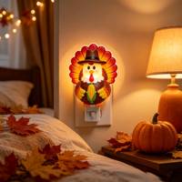 Lampe murale LED rotative à 360° en forme de chapeau de dinde carré pour Thanksgiving, lumière douce et chaude, décoration de maison pour les fêtes, vente en gros