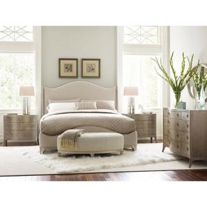 Cama Tapizada en Beige de Lujo, Elegante Cama de Pared de Madera Maciza con Diseño Tradicional Tallado a Mano, Sin Colchón, Muebles de Dormitorio - Product Image 3