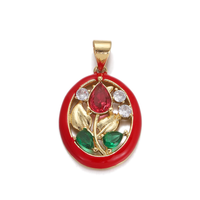 Collar y Pulsera Infantiles de Cobre Chapado en Oro de 18K con Forma de Animal, Micro Pavé de Circonitas Cúbicas y Esmalte Colorido para DIY