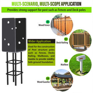 Dimensions du pont <span class=keywords><strong>Poteau</strong></span> de clôture <span class=keywords><strong>en</strong></span> acier au carbone <span class=keywords><strong>en</strong></span> forme de <span class=keywords><strong>U</strong></span> robuste Base de <span class=keywords><strong>poteau</strong></span> d'ancrage <span class=keywords><strong>en</strong></span> béton 2 pièces/ensemble pour porte de clôture et sécurité à la maison - Product Image 3