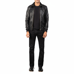 Chaqueta de Cuero Premium para Hombre, Estilo Motero Urbano, Ropa de Abrigo de Invierno, Elegante y Casual con Logotipo Frontal - Product Image 1