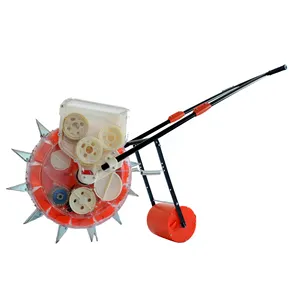 Hand push adjustable seeder machine and agricultural seeds planter useful in small land holdings