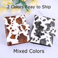 Yihe Meilleure vente 2 couleurs noir/or-anneau A6 vache impression cuir Budget liant planificateur avec fermoir et feuille de mouche disponible