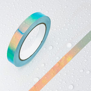 Акриловая клейкая художественная гимнастика, водонепроницаемая голографическая призматическая Блестящая лента, клейкая бумага, наклейка с обручем - Product Image 3