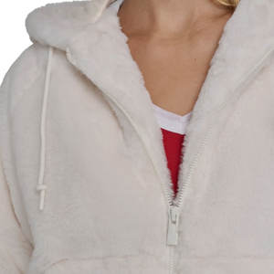 Street Style Wholesale Warm Women Hooded Coat with Faux <b>Fur</b> Casual Long Sleeve Jacket for Autumn and Winter - Product Image 3