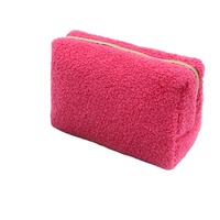 Vente en gros 2025 Nouveau Style Carré En Peluche Trousse De Maquillage Voyage Portable Doux Moelleux Cosmétique Pochette Trousse De Toilette pour Femmes