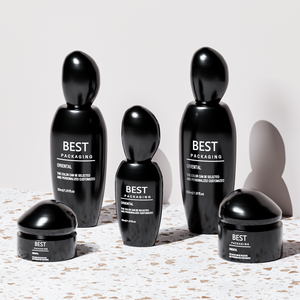 30ml 50ml 100 ml Thủy Tinh Độc Đáo chăm sóc da bao bì <span class=keywords><strong>container</strong></span> chai Jar đặt sang trọng với đá hình dạng có nắp đậy - Product Image 5