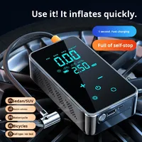 Full Screen Display Dual Digital LED ABS Tire Inflator 150PSI Rechargeable 7.4V Single Cylinder Air Compressor Emergency Light