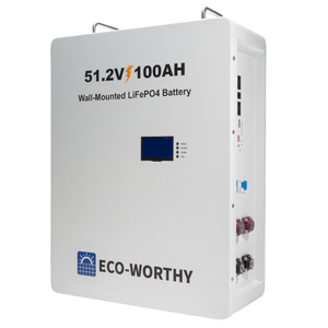 Batería de fosfato de hierro y litio LiFePO4 Eco-worthy de 51.2V 100Ah con comunicación CAN, montada en pared, todo en uno, para sistemas fuera de la red. - Product Image 5