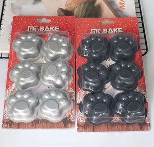 Moule <span class=keywords><strong>à</strong></span> gâteau en aluminium 3D couleur argent, empreinte de patte de chien, moule <span class=keywords><strong>à</strong></span> pâtisserie en forme de patte de chien, outils de cuisson pour <span class=keywords><strong>anniversaire</strong></span> d'animal de compagnie - Product Image 3