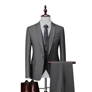 男士套装2024最新设计高品质3件修身西装男士派对
