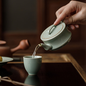 Guanlan Banana Moonlight Handmade Teapot Porcelain Round With Lid Kung Fu <b>Tea</b> <b>Set</b> Afternoon <b>Tea</b> - Product Image 2