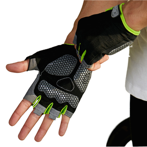 Spor bisiklet bisiklet parmaksız darbeye dayanıklı kavrama yastıklı eldiven için özelleştirilmiş erkek Polyester spor eldiven - Product Image 4