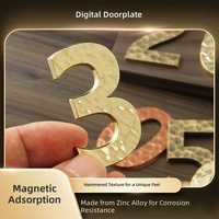 Chiffres de maison en alliage de zinc texturé martelé à adsorption magnétique – Chiffres et lettres métalliques DIY remplaçables pour plaque de porte