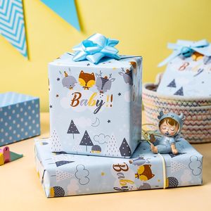 บรรจุภัณฑ์ของขวัญสำหรับงานเลี้ยงฉลองทารกแรกเกิด ลายการ์ตูนสุนัขจิ้งจอก พิมพ์สองด้านลายจุด ปรับแต่งได้ - Product Image 1