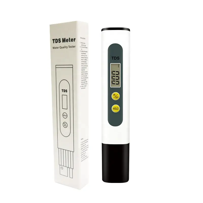 TDS Meter เครื่องทดสอบคุณภาพน้ำดิจิตอล,เครื่องมือแก้ไขอัตโนมัติแบบพกพาน่ารักช่วงการวัด0 ~ 990ppm สำหรับพิพิธภัณฑ์สัตว์น้ำลด40%