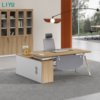 Ensemble de bureau convertible en forme de L LIYU avec chaise, tiroir à serrure, table de direction, plateau en mélamine