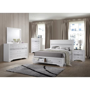Meubles de chambre à coucher personnalisés, design nordique, luxe, blanc, ensemble de chambre à coucher 5 pièces - Product Image 1