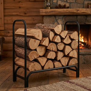 <b>Log</b> <b>Holder</b> Rectangle Steel Powder Coated Firewood Storage Classic Style <b>Fireplace</b> Accessory - Product Image 5