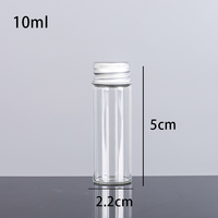 Tube à essai en verre plat transparent pour animaux de compagnie Tube à essai en verre pour animaux de compagnie à fond plat avec bouchons à vis 115ml