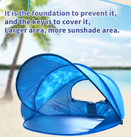 Tente de plage portable et légère avec protection UV, installation facile, cadre en acier, abri solaire pour le camping en plein air